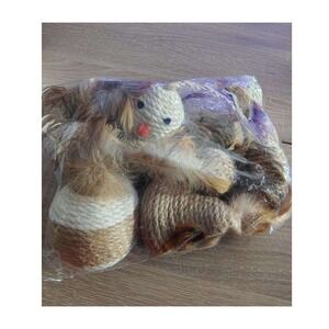 Cat Scratching Toy Rope Feather Bird Shape‎ Interactive Play